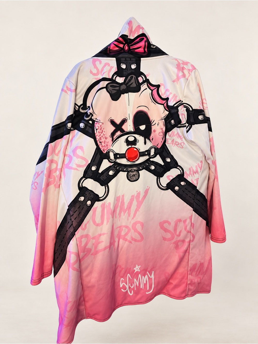 Scummy Bears Bratty Bear Goth AF Babydoll Pink Cloak Size XL